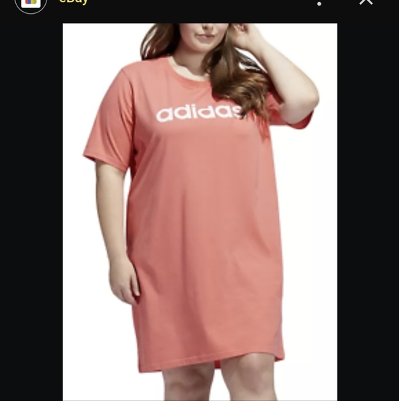 NWT Womens Adidas Coral T-Shirt Dress - Picture 1 of 3